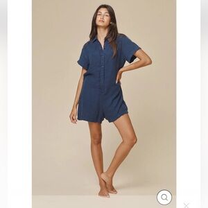 Jungmaven Stillwater Short Romper in Wasched Black